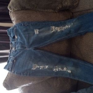 Express ripped blue jeans